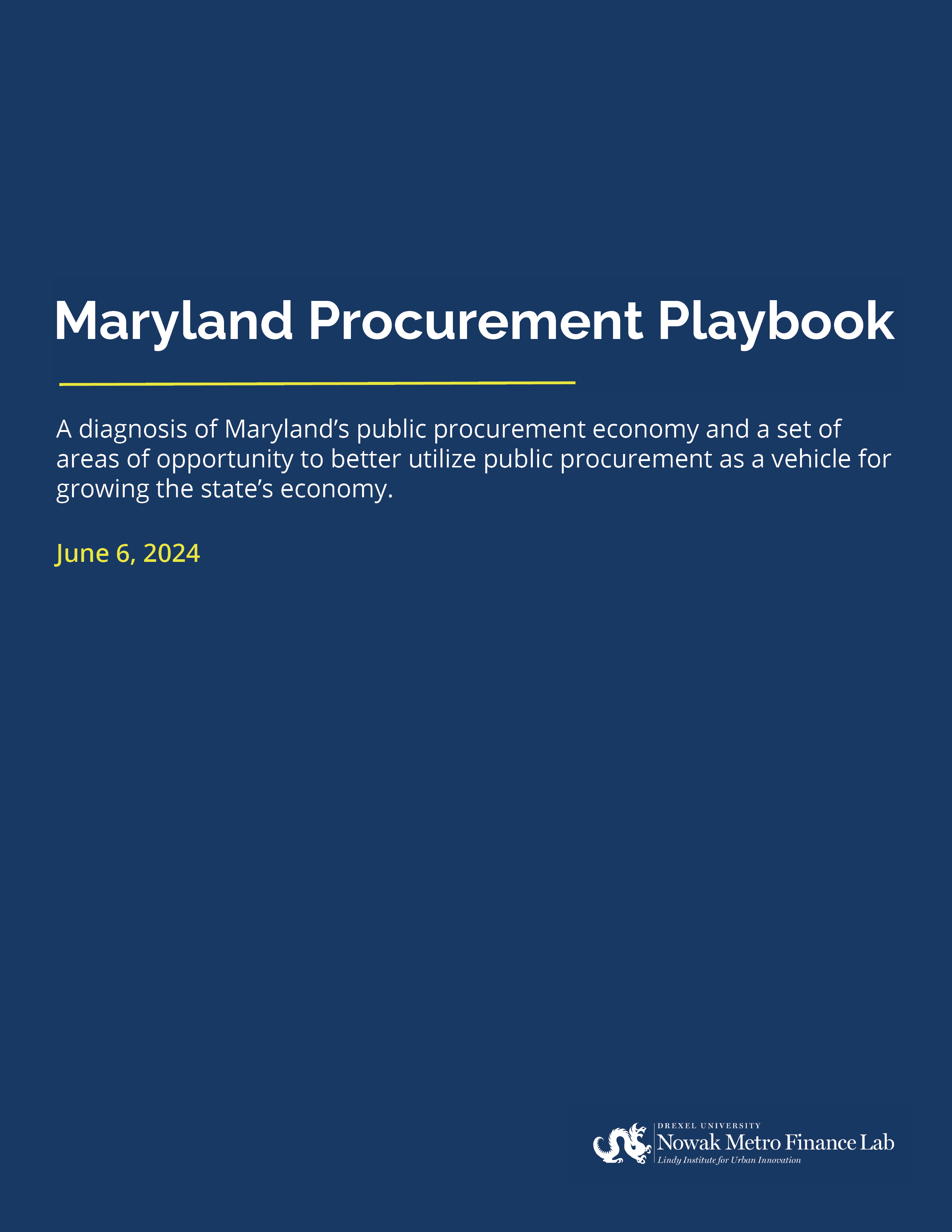 Cover image of MD Procurement Playbook